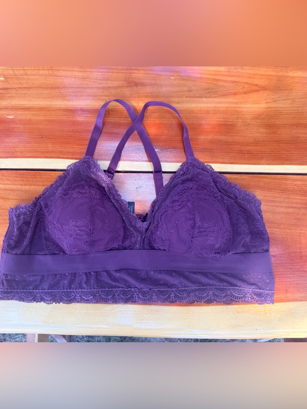 Torrid Purple Lace Bralette with Cross-Back Straps NWT 3X
